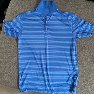 Men’s Nike Golf Polo Dri-fit blue stripes size Medium EUC